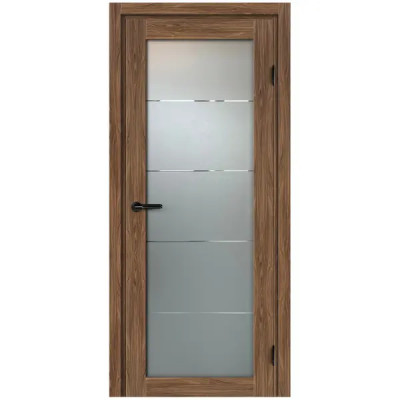 Дверь межкомнатная остекленная с замком и петлями в комплекте Толедо Орех Галант 70x200 см CPL цвет коричневый