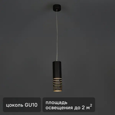 Люстра подвесная PL22 1 лампа 2 м² цвет черный