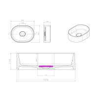 Раковина Mira Oval BM накладная 35 см литьевой мрамор цвет белый матовый