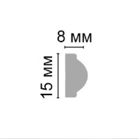 Молдинг настенный полистирол ударопрочный платина 8x15x2000 мм