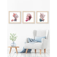 Модульная картина Лисички 40x40 см 3 шт.