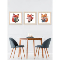 Модульная картина Лисята 40x40 см 3 шт.