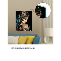 Картина на стекле Модель и бабочки AG 40-212 40x50 см
