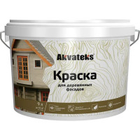 Краска для деревянных фасадов Akvateks матовая цвет белый база А 9 л