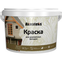 Краска для деревянных фасадов Akvateks матовая цвет белый база А 2.5 л