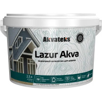 Лак-антисептик Akvateks Lazur Akva акриловый полуглянцевый ванильный 2.5 л
