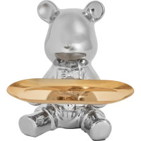 Подставка Мишка 1 керамика серебро 18x20 см