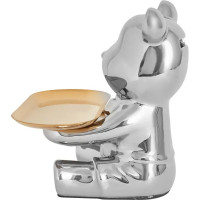 Подставка Мишка 1 керамика серебро 18x20 см