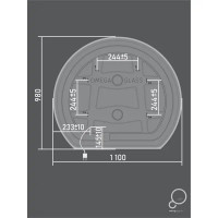 Зеркало для ванной Omega Glass Эклипс SD46 с подсветкой 97x110 см 1/2 круга