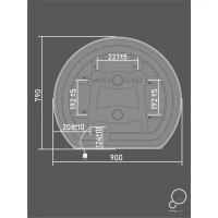 Зеркало для ванной Omega Glass Эклипс SD45 с подсветкой 78x90 см 1/2 круга