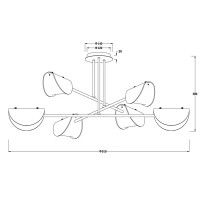 Люстра потолочная Mallow FR5228PL-06B 6 ламп