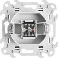 Розетка компьютерная встраиваемый Simon 24 RJ45 без заземления со шторкой цвет графит