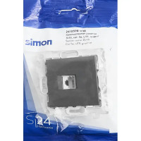 Розетка компьютерная встраиваемый Simon 24 RJ45 без заземления со шторкой цвет графит