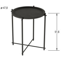 Журнальный столик круглый 47.8x51.6 см черный лофт