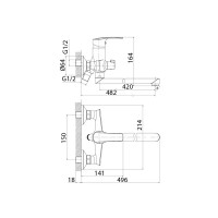 Смеситель для ванны Iddis Blaze BLASBL2i10WA однорычажный универсальный цвет хром