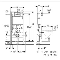 Инсталляция Geberit Duofix 458.134.21.2 для подвесного унитаза с кнопкой цвет хром