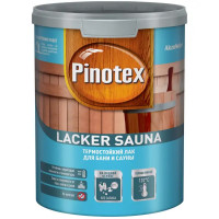 Лак для саун на водной основе Pinotex Lacker Sauna 20 цвет прозрачный полуматовый 1 л