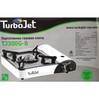 Плита газовая портативная TurboJet TJ300G-B, 1 конфорка, 34x28 см, цвет белый