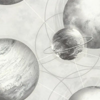 Обои флизелиновые Home Color Planets серые 1.06 м HC71987-14