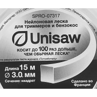 Леска для триммера Unisaw ø3.0 мм 15 м квадрат