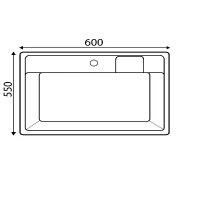 Раковина на стиральную машину Vita 60 см цвет черный