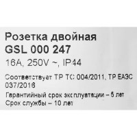 Розетка двойная встраиваемая влагозащищенная Schneider Electric Glossa с заземлением со шторками IP44 в сборе цвет бежевый