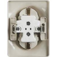 Розетка двойная встраиваемая Schneider Electric Glossa с заземлением со шторками в сборе цвет молочный