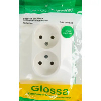 Розетка двойная встраиваемая Schneider Electric Glossa без заземления в сборе цвет молочный