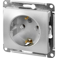 Розетка встраиваемая Schneider Electric Glossa с заземлением цвет алюминий