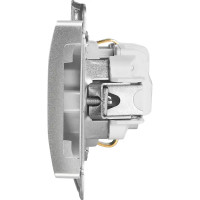 Розетка встраиваемая Schneider Electric Glossa с заземлением с шторками цвет алюминий