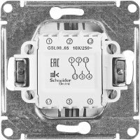 Переключатель встраиваемый Schneider Electric Glossa 2 клавиши цвет алюминий