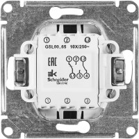 Переключатель встраиваемый Schneider Electric Glossa 2 клавиши цвет антрацит