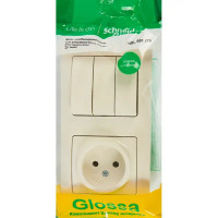 Schneider Electric Glossa 3 клавиши цвет бежевый