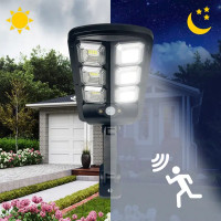 Светильник светодиодный уличный Duwi Solar LED PRO на солнечных батареях с ДУ 20Вт 6500К 450Лм IP65 датчик движения черный