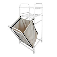 Стеллаж для ванной комнаты с корзиной для белья Fixsen Practica FX-530W 38x93x35 см цвет белый