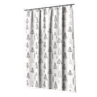 Штора для ванной с кольцами Lemer New Scandy 180x200 см полиэстер цвет бело-черный