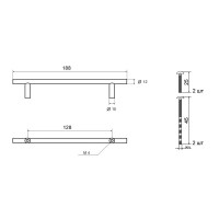 Ручка-рейлинг мебельная Prz металл D12 128 мм цвет медь
