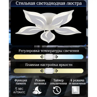 Люстра светодиодная Natali Kovaltseva Sirius 80 Вт регулируемый белый свет цвет белый
