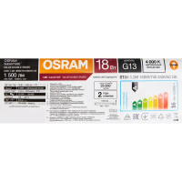 Лампа светодиодная Osram 18SW/740 G13 230 В 18 Вт трубка 1500 лм цвет света нейтральный белый