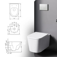 Унитаз подвесной AM.PM Moxie Flash Clean C9M1700SC, безободковый, с сиденьем микролифт