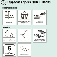 Террасная доска ДПК T-Decks цвет Серый 150x20x4000 мм двусторонняя вельвет/структура древесины 0.6 м²