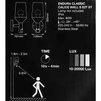 Светильник уличный настенный Ledvance «Endura Classic» Calice S 60 Вт IP44 цвет серый