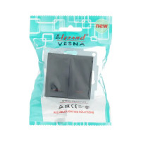 Выключатель встраиваемый Lezard Vesna 742-4288-112 2 клавиши цвет матовый черный