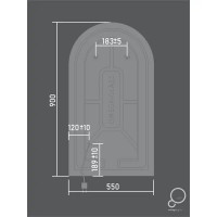 Зеркало для ванной Omega Glass Слим SD41 с подсветкой 50x90 см арка