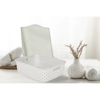 Корзинка для хранения Plast Team Rattan 26.8x19.5x9 см прямоугольная цвет молочный
