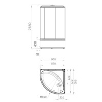 Душевая кабина Domani-Spa Simple высокий поддон 90x90 см цвет хром