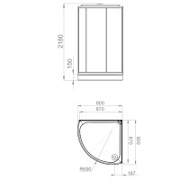 Душевая кабина Domani-Spa Simple низкий поддон 90x90 см цвет хром