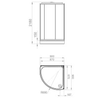 Душевая кабина Domani-Spa Simple низкий поддон 90x90 см цвет черный