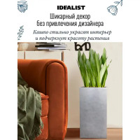 Кашпо для цветов Idealist Lite Крисмас TSXMAS-SLV-23 23x23x45 см v23.8 л фиберстоун серебристый