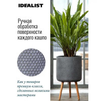 Кашпо для цветов Idealist Lite Ханни HON-CLNDR-G-31 ø31 h47 см v19.8 л фиберстоун серый